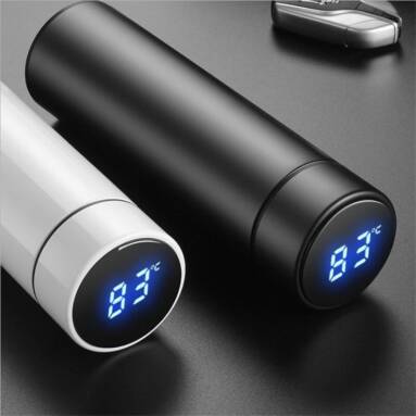 €10 with coupon for 500ml Vacuum thermos LCD Temperature from BANGGOOD