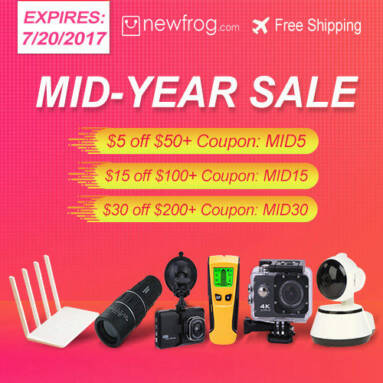 Mid-Year Sale, $50 Coupons Inside from Newfrog.com