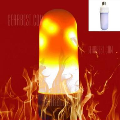 $5 with coupon for 5W LED Flickering Emulation Flame Light Bulb  –  WHITE from GearBest