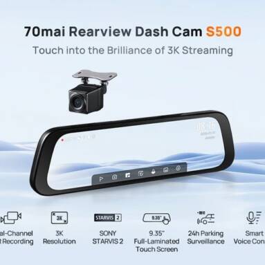 €122 with coupon for 70mai Rearview Dash Cam S500 64GB/128GB from GSHOPPER