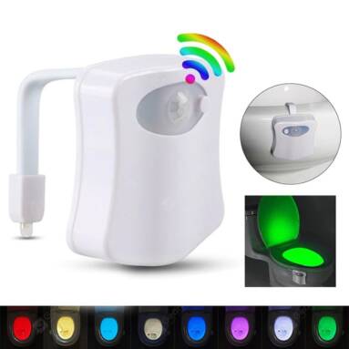 $2 with coupon for 8 Color Toilet Induction Lamp Mounted Light from GEARBEST