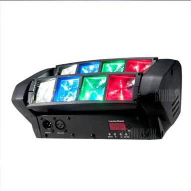 $78 with coupon for 8 LEDs 3W Mini Spider Moving Head Stage Light  –  BLACK from GearBest