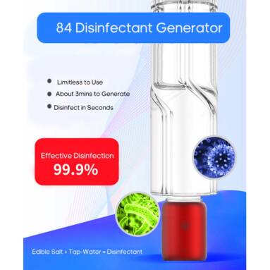 €27 with coupon for 84 Disinfectant Making Machine Self-made Disinfectant Generator Sterilization Machine Press Nozzle Atomization Effect Phone Sterilizer – Black from BANGGOOD