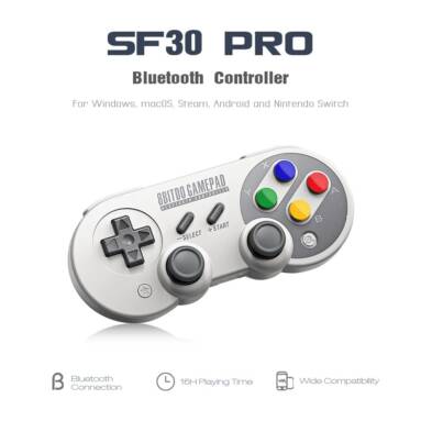 $29 with coupon for 8Bitdo SF30 Pro Wireless Bluetooth Controller with Joystick from Gearbest