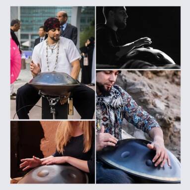 €348 with coupon for 9 Tones Handmade Performance Sound Healing Handpan Musical Instrument Gift with Drum Bag from EU GER warehouse TOMTOP