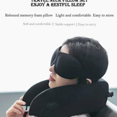 $12 with coupon for 90FUN Neck Pillow Eye Mask Traveling Set from Xiaomi youpin from GearBest
