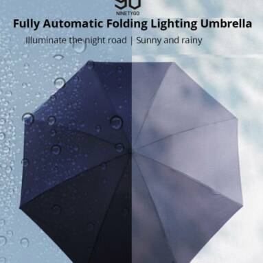 $16 with coupon for 90FUN Portable Fully Automatic Reverse Folding Lighting Umbrella Anti-UV UPF50+ Windproof Wind Resistant Umbrella Three Folding From Xiaomi Youpin from GEEKBUYING