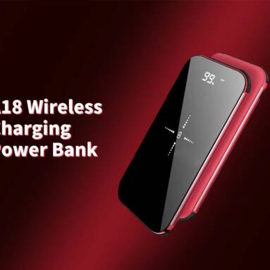 €17 with coupon for A18 8000mAh Wireless Charging Power Bank – Red Wine from GEARBEST