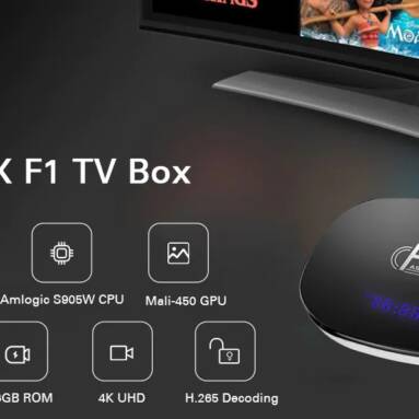 $23 with coupon for A95X F1 Smart TV Box 2GB RAM + 16GB ROM – Black EU Plug from GearBest