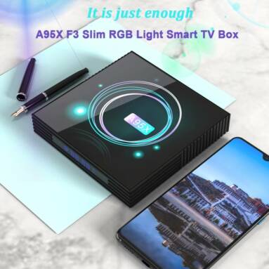 €39 with coupon for A95X F3 Slim Android 9.0 RGB Light Smart TV Box – Black 4GB RAM+64GB ROM EU Plug from GEARBEST