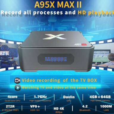 €57 with coupon for A95X MAX II Amlogic S905X3 4GB/64GB Android 9.0 TV Box 2.4G/5G WIFI Bluetooth Gigabit LAN Supports SATA HDD from EU CZ warehouse GEEKBUYING
