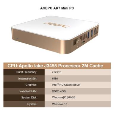 $146 with coupon for ACEPC AK7 Mini PC – GOLD from Gearbest