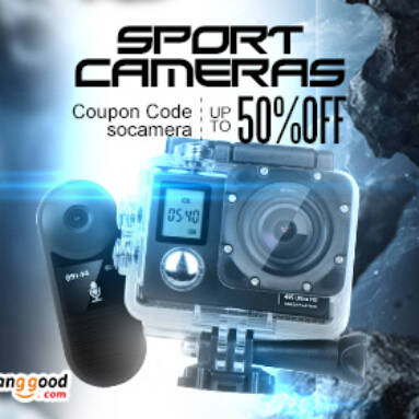 Up to 50% OFF for Sports Camera with Extra 10% OFF Coupon from BANGGOOD TECHNOLOGY CO., LIMITED