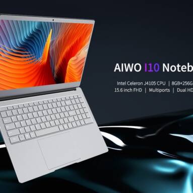 $429 with coupon for AIWO I10 Notebook 15.6 inch Full Metal Laptop Windows 10 Intel Celeron J4105 2.5GHz 8G RAM 512GB SSD 0.3MP Camera – Silver 8+512GB from GEARBEST