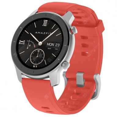 AMAZFIT GTR 107mm 스마트 워치 용 쿠폰 포함 € 42 12 일 배터리 수명 5ATM 방수 글로벌 버전 (Xiaomi Ecosystem 제품) – GEARBEST의 레드 42mm 알루미늄 합금 케이스