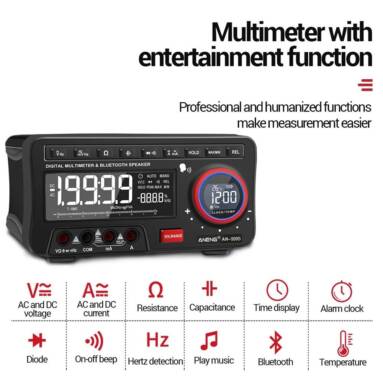 €67 with coupon for ANENG AN999S 19999 Counts True RMS bluetooth Digital Multimeter Supports 3D Voice Broadcast Function Automatic Range Multimeter with Alarm Clock Thermometer – Deluxe Model from BANGGOOD
