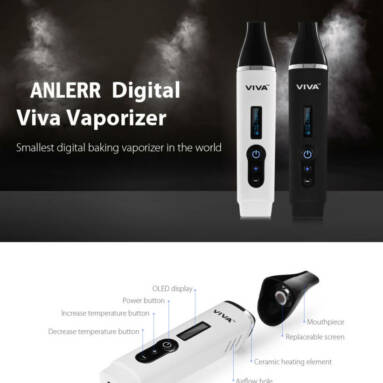 $19 flashsale for Original ANLERR Digital Viva Vaporizer  – BLACK from GearBest