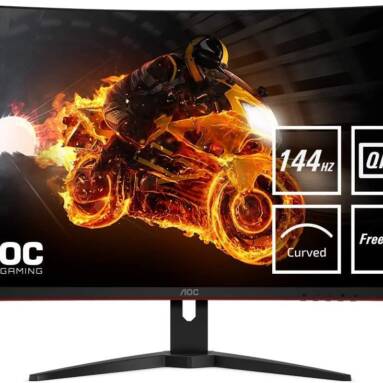 €285 with coupon for AOC Gaming CQ32G1 31.5 Inch curved gaming monitor Quad HD 2560×1440 1800R curved VA panel 80M:1 DCR 1ms (MPRT) AMD FreeSync 144Hz 3-sided frameless DisplayPort/HDMI/VGA VESA compatible from EU CZ warehouse BANGGOOD