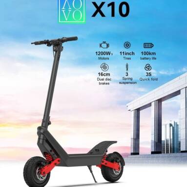 €1049 with coupon for AOVO X10 Electric Scooter 1200W Dual Motors, 48V 18.2Ah from EU warehouse GEEKBUYING