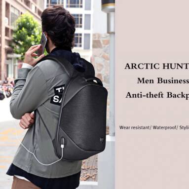 $24 with coupon for ARCTIC HUNTER Business Anti-theft Backpack – BLACK from GearBest