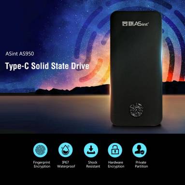 $79 with coupon for ASint AS950 Type-C Fingerprint Double Encryption Solid State Drive – Black 120GB from GEARBEST