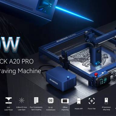 €752 with coupon for ATOMSTACK A20 Pro Quad-Laser Engraving Cutting Machine Laser Engraver Built-in Air Assist System 20W Laser Output Power App Control Support Offline Engraving 0.05mm Thick Stainless Steel Cutting Banggood Exclusive Color from TOMTOP