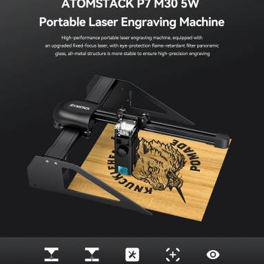 €169 with coupon for ATOMSTACK P7 M30 Portable Laser Engraving Machine Cutter Wood Cutting Single Arm Laser Engraver Eye Protection Metal Engraving from EU warehouse TOMTOP