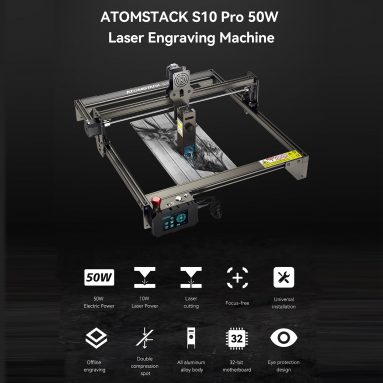 € 368 com cupom para ATOMSTACK S10 Pro CNC Desktop DIY máquina de corte de gravação a laser da UE GER armazém TOMTOP