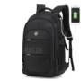 AUGUR Men Backpacks 17INCH Laptop USB Waterproof Travel Bag Women Student Back To School Bags For Teenagers  -  BLACK