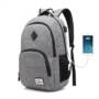 AUGUR Men Women Backpacks USB Charging Male Casual Travel Teenager Student School Notebook Laptop Bag  -  GRAY 