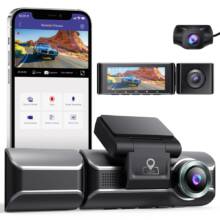 €83 with coupon for AZDOME M550 Dash Cam 3 Channel Front Inside Rear 2K+1080P+1080P Car Dashboard Camera Recorder Night DVR Built in WiFi GPS with 32GB Card from ALIEXPRESS