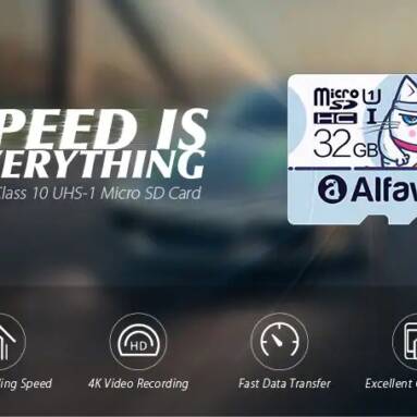 $3 with coupon for Alfawise 32GB Micro SD Class 10 UHS-1 Memory Card – LIGHT BLUE from GearBest
