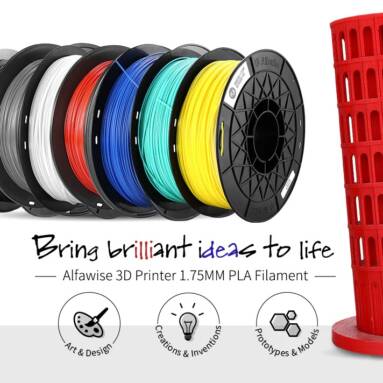 €8 with coupon for Alfawise 3D Printer 1.75MM PLA Filament – Black from GEARBEST