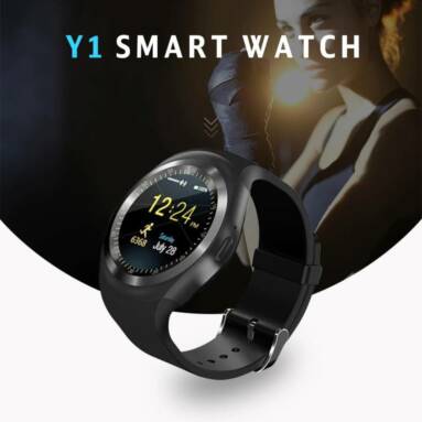 $10 with coupon for Alfawise 696 Y1 Bluetooth Smartwatch Phone – BLACK from GearBest