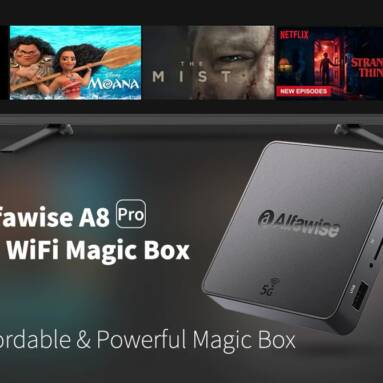 €15 with coupon for Alfawise A8 Pro 5G Wifi Magic TV Box – BLACK EU PLUG from GearBest