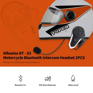$29 with coupon for Alfawise BT – S3 Motorcycle Bluetooth Intercom Headset from GearBest