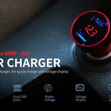 $3 with coupon for Alfawise Dual USB 3.4A Fast Car Charger – BLACK from GearBest