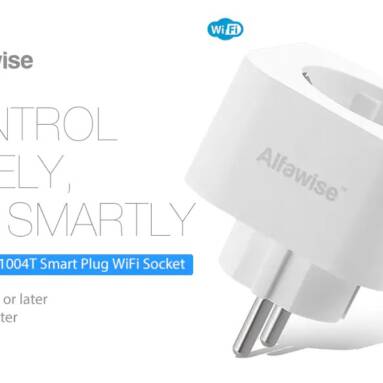 $8 with coupon for Alfawise PE1004T Smart Plug EU Standard Works with Alexa Google Home from Gearbest
