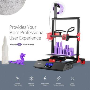 €173 with coupon for Alfawise U50 DIY 3D Printer 3.5 inch Touch Screen – Black EU Plug from EU warehouse GEARBEST