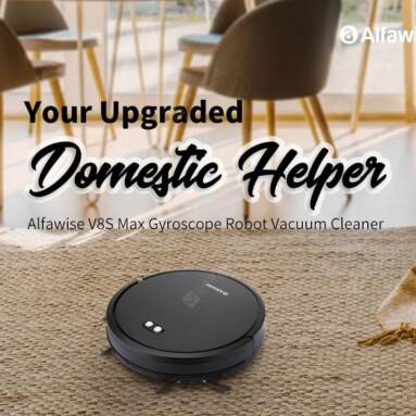 €170 with coupon for Alfawise V8S Max UV Sterilization Wet and Dry Robot Vacuum Cleaner Gyroscope Navigation Voice Control Supports Google Home Amazon Alexa EU Plug – Black Upgraded from EU WAREHOUSE GEARBEST