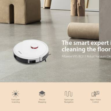 $199 with coupon for Alfawise V9S BL517 Robot Vacuum Cleaner with Laser Navigation & Smart Mop from GEARBEST