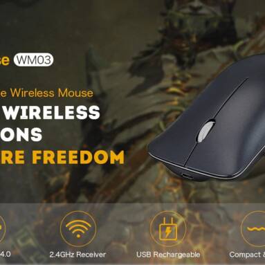 $5 with coupon for Alfawise WM03 Bluetooth4.0 + 2.4GHz Dual Modes Wireless Mouse – COBALT BLUE from GearBest