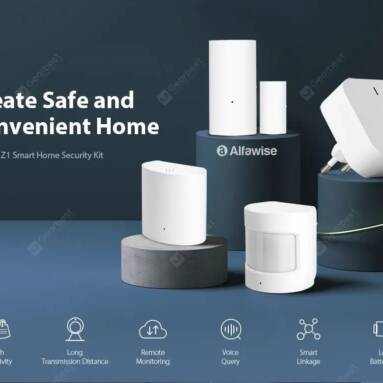 €32 with coupon for Alfawise Z1 Smart Home Security Kit Wi-Fi Zigbee Gateway Door Window Sensor Voice Assistant Intelligent Home Alarm Kit from GEARBEST