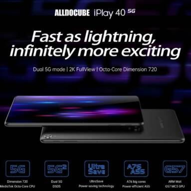 €231 with coupon for Alldocube iPlay 40 5G LTE MediaTek Dimensity 720 Octa Core 6GB RAM 128GB ROM 10.4 Inch 2K Screen Android 11 Tablet from BANGGOOD