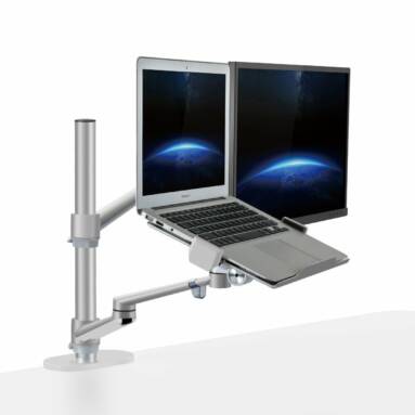 €62 with coupon for Aluminum Height Adjustable Desktop Dual Arm 17-32 inch Monitor Holder+12-17 inch Laptop Holder Stand Full Motion Mount Arm from EU CZ warehouse BANGGOOD