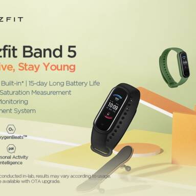€35 with coupon for Amazfit Band 5 Built-in Alexa 1.1 Inch AMOLED Wristband Blood Oxygen Monitor 11 Sport Modes Tracker BT5.0 Smart Watch Global Version from BANGGOOD
