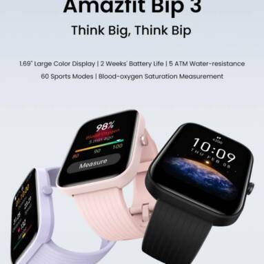 €39 with coupon for Amazfit Bip 3 Smartwatch from EU warehouse ALIEXPRESS