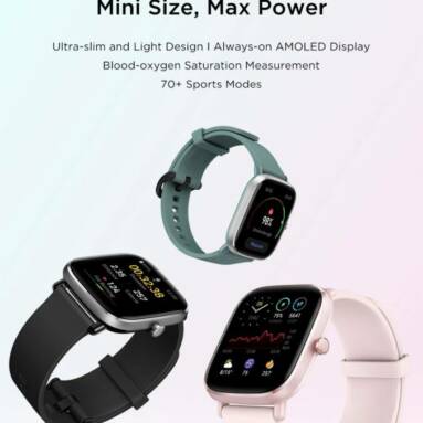 €69 with coupon for Global Version Amazfit GTS 2 Mini GPS Sports Smartwatch Bluetooth 5.0 Female Cycle Tracking Heart Rate 14 Days Battery Life from EU warehouse GSHOPPER