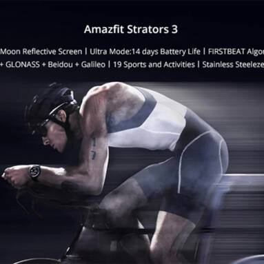 €94 with coupon for Original Amazfit stratos 3 1.34′ Screen GPS+GLONASS bluetooth Music Play 14 Days Battery Smart Watch Global Version from BANGGOOD