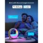Analog sunset wake-up light colorful ambient light desktop bluetooth speaker bedside smart alarm clock 15W wireless charging